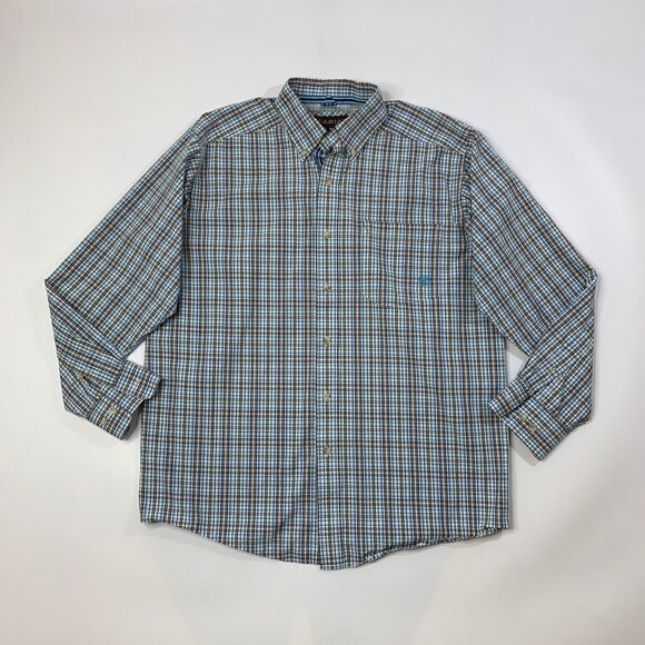 Ariat Shirt Mens Medium Pro Series Plaid Western Cowboy Button Down Chest Pocket - Picture 2 of 9